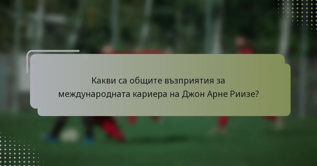 Какви са общите възприятия за международната кариера на Джон Арне Риизе?