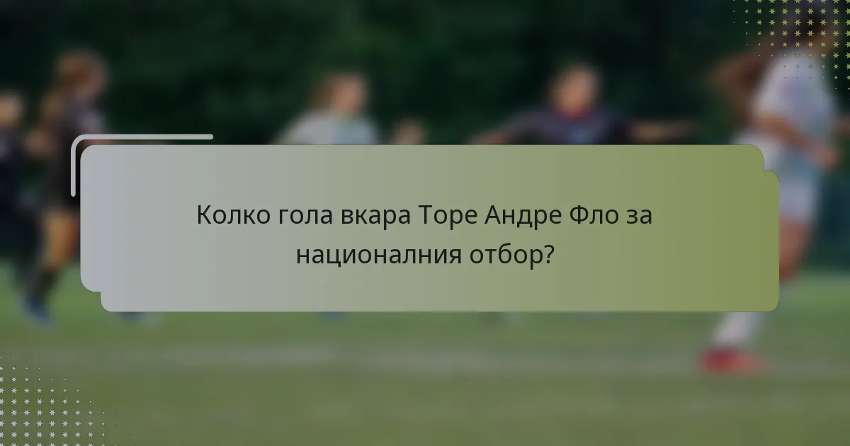 Колко гола вкара Торе Андре Фло за националния отбор?